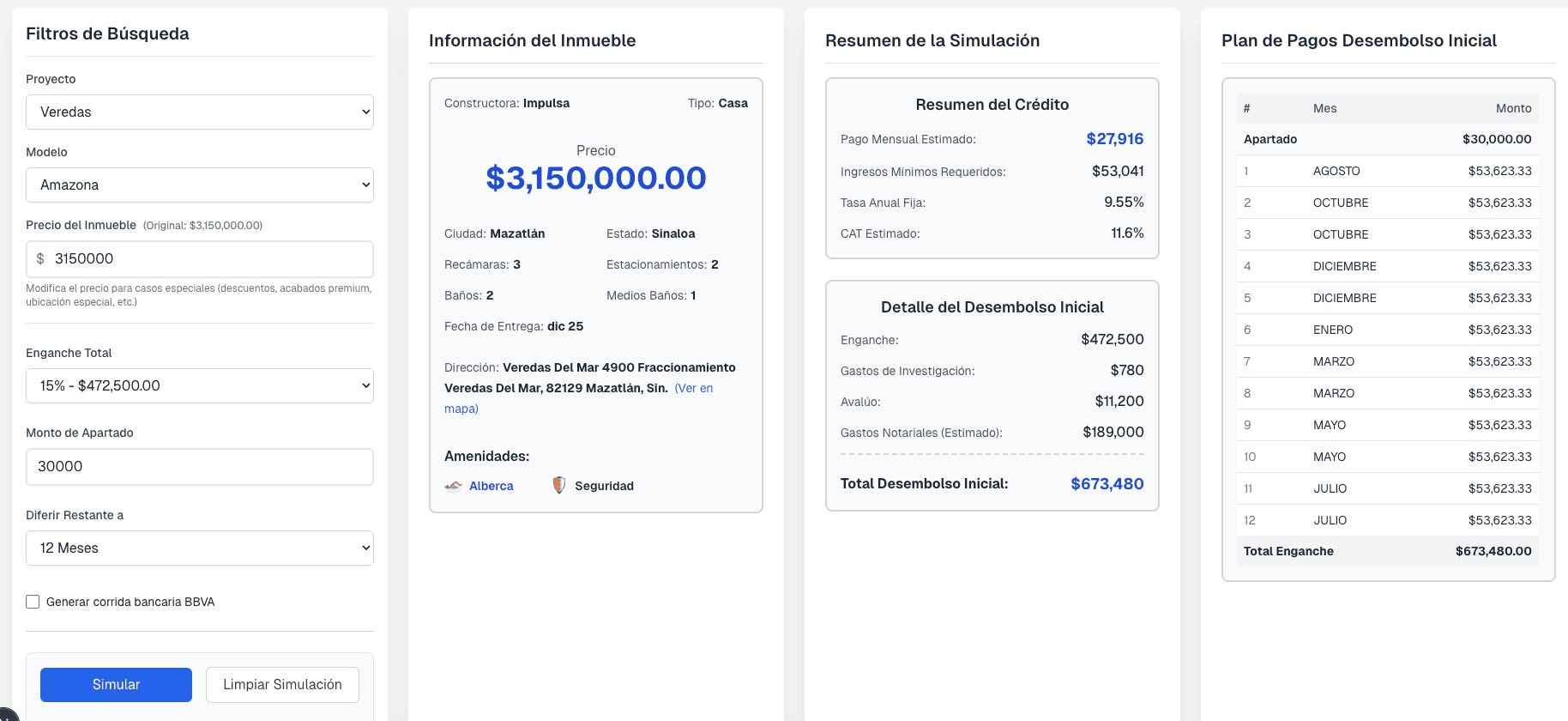 Preview del Simulador Inmobiliario